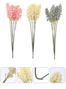 6pcs Artificial Wheat Bouquet - Artificial Simulation Flowers, Suitable For Weddings, Home Decor And Party Decoration - Plastic Fake Flower Accessories, Party Supplies | Elegant Flower Arrangement | Lifelike Artificial Flowers, Bouquet Decor Gifts Birthday Graduation