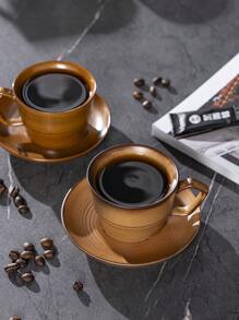 1pc Retro Coffee Cup, Ceramic Kiln Color Changing Mug, Personalized Cup, Latte Mug, Office Water Cup, Couples Cup, Afternoon Tea Cup, Herbal Tea Cup