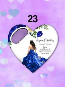 1pc/Bulk Customized 15th Birthday Party Favor, Princess Rose Heart-Shaped Bottle Opener, Sweet 15th Birthday Fridge Magnet, 15th Birthday Party Guest Gift Souvenir, Suitable For 15 Year Old Girls - Multicolor - View 43