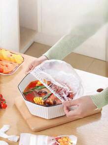 1000/500pcs VintageDisposable Fresh-Keeping Film, Disposable Plastic Wrap Household Kitchen Refrigerator Leftover Rice Fruit Food Plastic Sealed Fresh Cover, Anti-Odor Leak-Proof Dust-Proof Freezer Cover, Refrigerator Fresh Keeping Cover, Kitchen Accessories, Only Suitable For Small Plates With A Diameter Of 7.87in