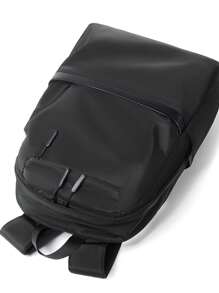 Solid Color Unisex Student Backpack, Large Capacity Waterproof Laptop Bag For Travel