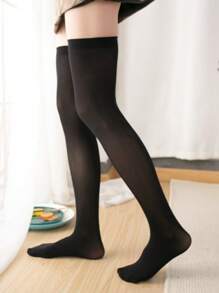 1/4/9/10/15 Pairs Women Solid Color Thigh High Socks, Candy Colors, Over-The-Knee Long Stockings, Suitable For Spring/Summer, Christmas, Cozy