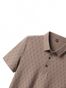 Polo de verano sin costuras y transpirable para hombres, camiseta de manga corta con cuello estilo empresarial y estampado de letras, top casual agradable a la piel