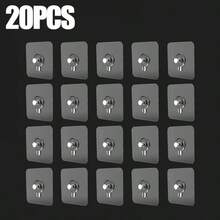 6/20pcs Strong Adhesive Wall Hooks, 1cm Exposed, Easy Installation, Waterproof, No Drilling Required, Modern Style. Suitable For Hanging Pictures, Frames, Posters, Clocks, And Artwork In Kitchen And Bathroom. Fashionable Adhesive Hooks With Waterproof And Practical Features.