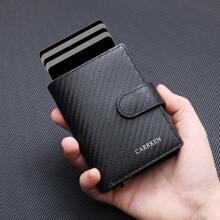 CarrKen Men's Ultra- Mini Credit Minimalist Multifunctional Short Billfold Pop-Up Aluminum Alloy Holder Mini Wallet Card Wallet - Black - View 2