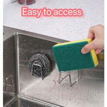 厨房水槽海绵架，粘性海绵架，水槽置物架，壁挂/台面安装，排水设计，整洁收纳，不锈钢材质，防锈防水，速干，营造舒适精致的生活氛围，圣诞礼物，2025年冬季，2026年新品上市