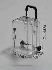 Minimalist Mini Wheeled Storage Box, Transparent Mobile Jewelry Box, Desktop Earring & Hair Accessory Organizer - Luggage Storage Box - View 12