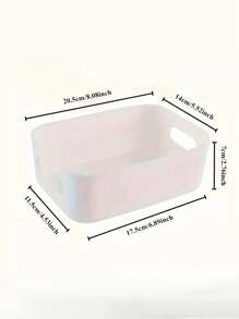 10 Pieces White Plastic Storage Basket With Handle - Multifunctional Rectangular Storage Box For Kitchen Cabinets, Bathroom And Pantry - Perfect For Spices, Snacks Essentials, Shelf Basket - Multicolor - View 7