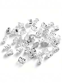 200pcs Alloy Butterfly Scroll Earring Backs - Secure Stopper Caps For DIY Jewelry Making - Studs & Posts