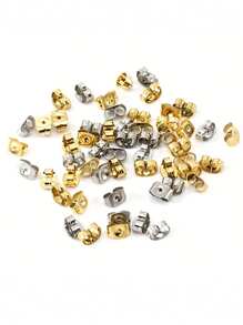 200pcs Alloy Butterfly Scroll Earring Backs - Secure Stopper Caps For DIY Jewelry Making - Studs & Posts