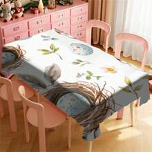 1pc Easter Tablecloth With Rabbit & Egg Design, Suitable For Spring/Summer Decoration, Easter Gift, Indoor/Outdoor, Easter Party & Home Decor, Easter Decorations, Farmhouse Decor - Multicolor - View 86