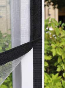 1 Paquete de Pantalla de Ventana Tricolor Negro, Blanco y Gris, Malla Rectangular Autoadhesiva con Cremallera para Protección contra el Polvo, Mosquitos y Insectos Invisibles, Perfecto para uso doméstico en verano