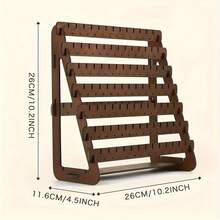 Wooden Earring Case - Textured Triangle Jewelry Tower With 8 Slats And Multiple Grooves And Holes - Elegant Storage For Hook And Stud Earrings, Ideal For Home And Shop Use, No Electricity Required, Jewelry Towers