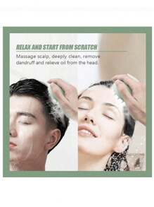 1pc Wheat Straw Hair Brush, Silicone Scalp Massage Brush, Exfoliating Scalp Scrub, Dandruff Removal Tool, Unisex - Multicolor - View 6