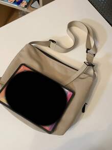 Sling Bag Square Bag Casual Daypack Water Repellent Lightweight Portable Summer Bag Motorbike Stuff For Outdoor Nylon Minimalist Casual Solid Color Personalised Gifts