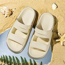 Men's Slip-On Slide Sandals, National Style Casual Slip-On Shoes, Outdoor Beach Shoes, Minimalist Design