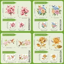 2pcs Floral Toilet Stickers To Add A Romantic Touch To Your Bathroom,Stickers,Wall Decal, Vinyl Decal For Home Decorations,Spring Decoration Items Refresh Your Home,Rama Decoration Stickers Gifts Birthday Graduation