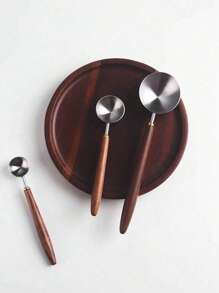 1PC Coffee Spoon With Vintage Walnut Handle, Stainless Steel Coffee Spoon, Stainless Steel Tea Spoon, And Seasoning Spoon Back To School