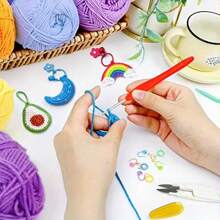 113 Beginner Crochet Tool Set, Including Crochet Thread And Needle, Ergonomic Portable Crochet Set, Beginner Crochet Teaching Guide, Video Tutorial (Some Accessories Come In Random Colors)