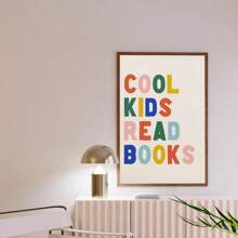 1pc, Canvas Hanging Picture, Framed Decorative Painting, Poster, Wall Art, Chic And Cool Young People Love Reading Canvas Wall Art - Bright Colors, Simple Design, Suitable For Game Rooms, Classrooms And Home Decor - Perfect For Young People's Rooms And Living Spaces Gifts Birthday Graduation