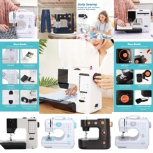 Portable Mini Electric Sewing Machine, Suitable For Beginners, 12 Stitches, 2-Speed Foot Pedal, Lightweight, Storage Drawer, Easy To Use, Great For Repairing Clothes, Pillowcases, Bedding, Curtains, DIY Doll Clothes, Ideal For Home And Dorm, Multifunctional Sewing, New Year Gift