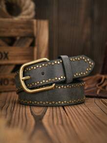1条男士复古PU皮腰带，适合休闲和日常穿着（含打孔工具），夏季、校园休闲、商务场合、送给男友、丈夫、父亲的男士礼物，日常穿着、时尚、青少年、户外、度假、运动、旅行、街头、波西米亚风、复古秋季、万圣节秋冬配饰，适合青少年、青年、男士、休闲、户外、运动、度假、毕业礼物、生日、日常穿着