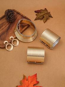 3pcs African Bohemian European American Leather Choker Bracelet Set, Exaggerated Necklace Bangle Earrings