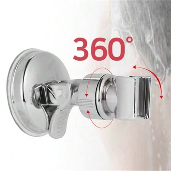 Shower Bracket Rotatable Shower Bracke 360°Adjustable Universal Hand Shower Holder Suction Cup Holder Full Plating Shower Rail Head Holder Bathroom Bracket Bathroom Accessories