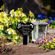 Concrete Tombstone Marker: Waterproof Acrylic Tombstone, For Commemorating Deceased Brothers - Suitable For Cemetery Memorial Garden Marker, Outdoor Yard Gravesite Decoration, One Piece; Memorial Sign For Loved Ones, Acrylic Sun-Blocking Memorial Stake, Memorial Stake, Acrylic Gravesite Marker, Easter Black Memorial Garden Stake, Mourning Gravesite Stake, Outdoor Yard Gravesite Waterproof Gravesite Decoration Gifts Birthday Graduation