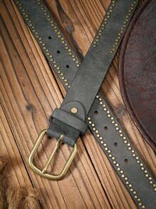 1条男士复古PU皮腰带，适合休闲和日常穿着（含打孔工具），夏季、校园休闲、商务场合、送给男友、丈夫、父亲的男士礼物，日常穿着、时尚、青少年、户外、度假、运动、旅行、街头、波西米亚风、复古秋季、万圣节秋冬配饰，适合青少年、青年、男士、休闲、户外、运动、度假、毕业礼物、生日、日常穿着