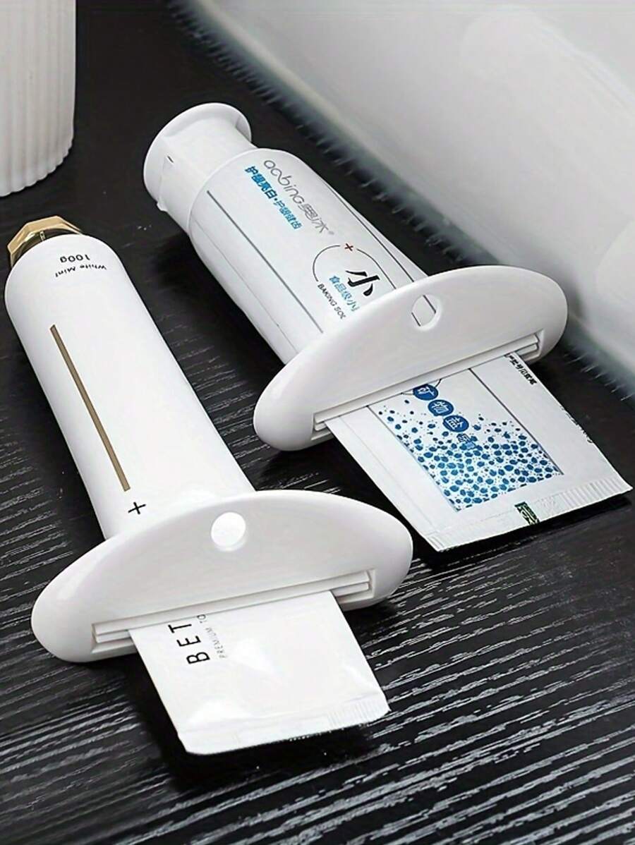 2pcs Toothpaste Squeezer: Manual Toothpaste Dispenser, Multi-Functional Bathroom Accessory - Made Of Plastic Home Bathroom Decor Summer