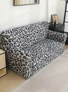 1 pieza Funda elástica para sofá con estampado de leopardo, versátil para todas las estaciones, funda protectora simple para sofá para decoración del hogar en la sala de estar