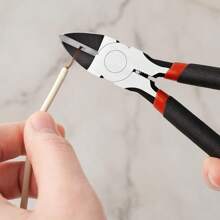 Wire Cutter For Artificial Flowers And Crafts, 6 Inch Side Cutters Chicken Wire Cutters Heavy Duty Diagonal Cutting Pliers Faux Flowers Wire Clippers, Orange - 黑色 - 查看 3