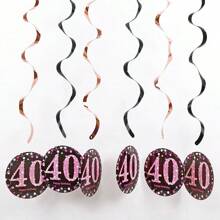 1set Rose Gold PVC Spiral Happy Birthday Swirl 18/21/30/40/50/60/70/80 Years Old Hanging Ornaments Birthday Party Decorations Birthday Decor