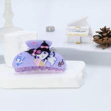 Sanrio 1pc Kuromi Purple Cartoon Design Hair Clip, Hair Accessory