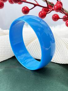 1 pulseira larga de acrílico, design exagerado multicolorido, pulseira redonda de acrílico dinâmica de cor gelatinosa, uso diário feminino de verão ou decoração de festival