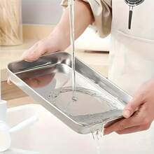 1 peça/3 peças, Assadeira Grossa Elevada de Aço Inoxidável, Assadeira de Biscoitos, Assadeira de Forno, Utensílio de Cozimento, Bandeja Multifuncional para Casa, Restaurante e Festa, Utensílios de Cozinha Duráveis, Adequado para Assar e Exibição de Alimentos