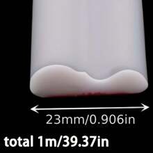 1/2/3/4/5卷装优雅自粘TPE装饰条 - 196.85英寸，柔韧可弯曲，适用于墙壁、地板和橱柜，欧式家居装饰点缀，地板装饰|欧式装饰|易于安装的装饰条，墙面地板装饰条，墙面装饰，墙贴 - 白色 - 查看 6