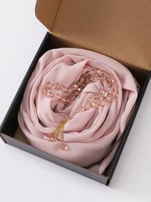 2pcs/Box Muslim Prayer Beads And Chiffon Hijab Set (1pc Hijab + 1pc Bracelets) - Multicolor - View 15