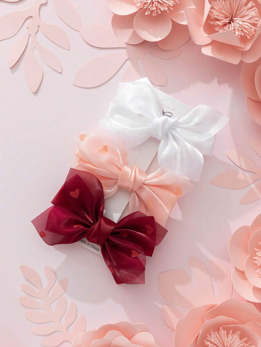 3 件套高端儿童公主蝴蝶结发夹