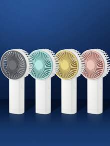 AOYI مروحة يدوية صغيرة قابلة للشحن، بسرعات رياح 3، بتصميم بسيط مع سلسلة للاستخدام الخارجي قطعة واحدة - التدرج اللوني - مشاهدة 3