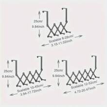 Multi-Function No-Drill Stainless Steel Hanging Hook, Door Back Towel Robe Hat Storage Rack, Space Saving Door Hook