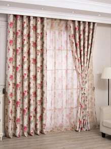 1 Peça Cortina Blackout de Estilo Pastoril Moderno Estampada para Sala de Estar, Quarto, Varanda, Janela