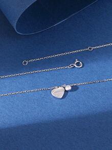 1pc S925 Sterling Silver New York Eternal Heart Shaped Necklace, Suitable For Men & Women, Wear For Holidays, Party