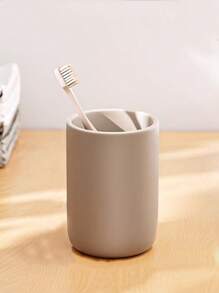 1 pieza Vaso de plástico para cepillo de dientes para el hogar, vaso de enjuague de unicolor simple, vaso portacepillos de dientes, vaso de baño de gran capacidad, decoración de baño para el hogar, decoración de otoño, de vuelta a la escuela