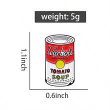 1pc Cartoon Letter Embroidered Pin Brooch, Creative Cartoon Canned Tomato Enamel Pin, Perfect Metal Accessory For Jewelry, Backpack, Clothing And Gifts