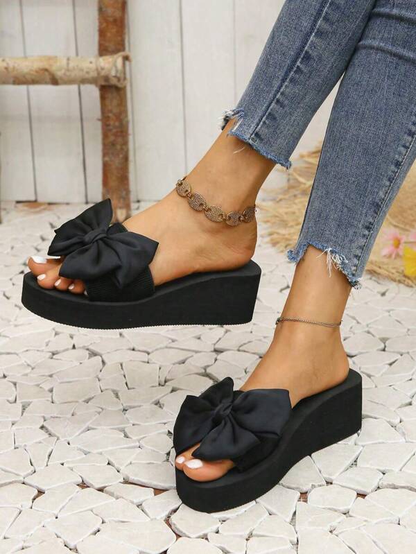 Women's Fashion Summer New Beach Sandals, Wedge Heel Comfortable Slippers, Indoor Outdoor Soft Bottom Flip Flops