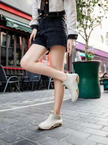 Women's Short Rain Boots Unisex Casual Work Waterproof Shoes Slip-Resistant Color-Blocked Outdoor Water Shoes.Spring And Summer Collection Pvc Rain Boots