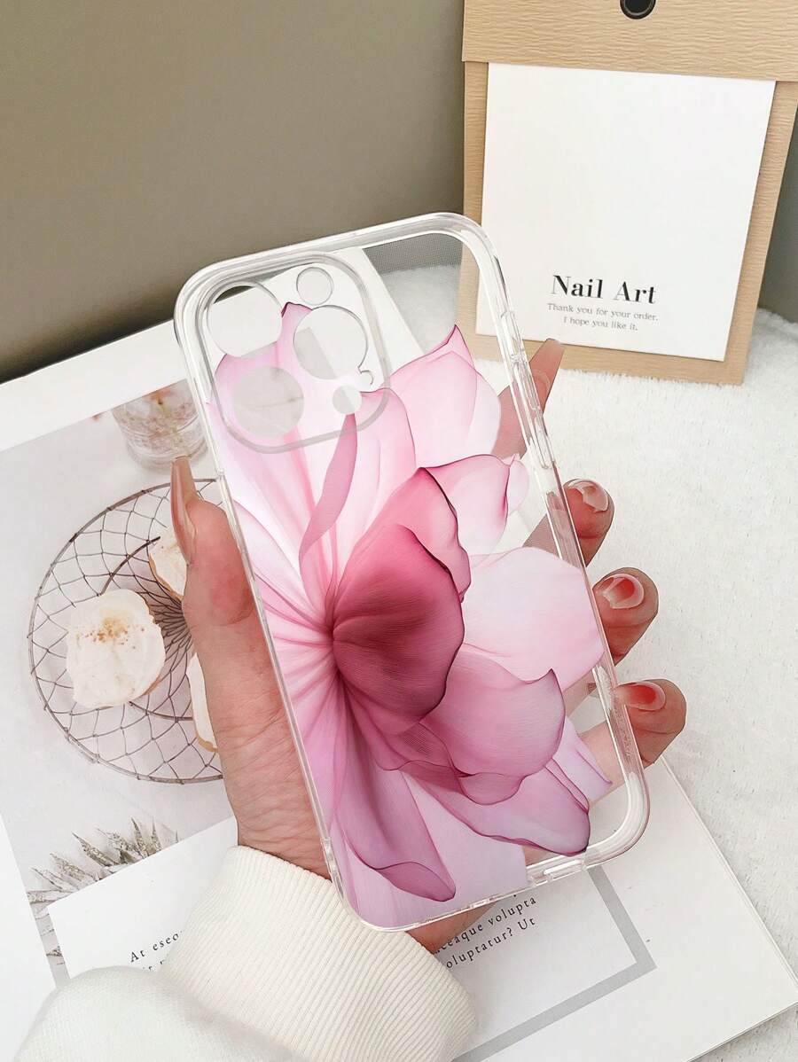 1pc Transparent TPU Anti-Fall Floral Pattern Phone Case Compatible With IPhone 15/15 Pro/15 Plus/15 Pro Max/16/16 Pro/16 Plus/16 Pro Max, Compatible With Galaxy S23 Ultra/A14/A24, Compatible With Redmi Note 12 Pro, Compatible With Pixel 8/8 Pro Waterproof Shockproof Scratch Resistant,International Version, Not The Domestic Version - Multicolor - View 1