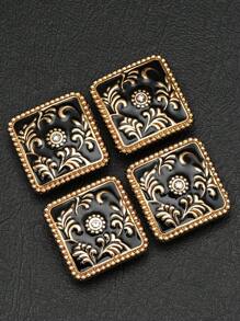 6pcs/Pack Vintage Pattern Resin Oil Drop Metal Buttons, For Uniform, School Wear, Sweater, Cardigan, Jacket, DIY Bags, Gift Box, Handicraft